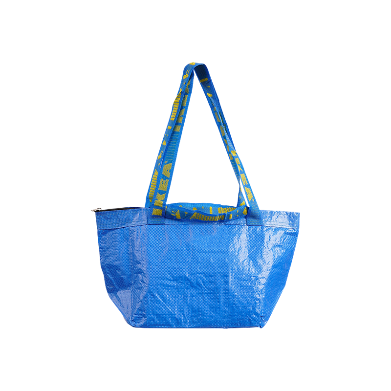 Bolsa de compras reutilizable y ecológica con forma de barco azul RPP